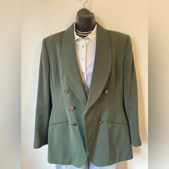 Kasper ASL Women’s  Blazer Green Business Suit Jacket Style size 12 - Picture 10 of 11
